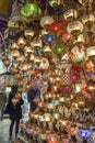 sale of traditional colored lamps in the Estambul Market Royalty Free Stock Photo